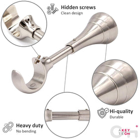 Brushed nickel finish on A Key Tech curtain brackets blends with modern decor while delivering reliable support.