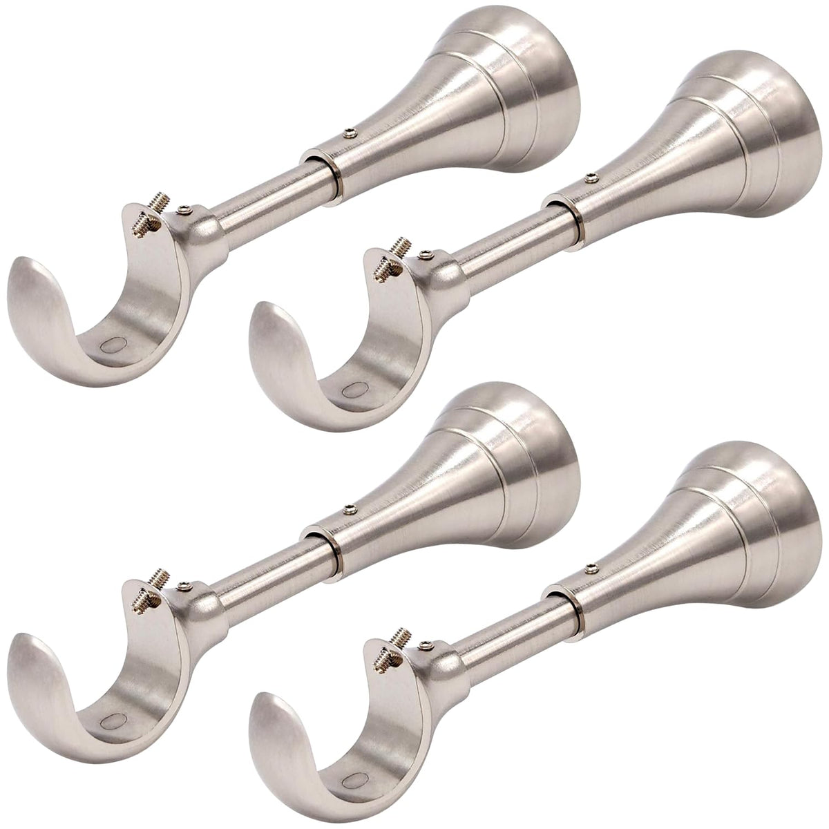 A Key Tech heavy-duty curtain rod brackets with six-inch extension provide solid support for long drapes.