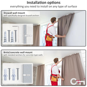A Key Tech set of 3 curtain brackets packaging shows value and organization.