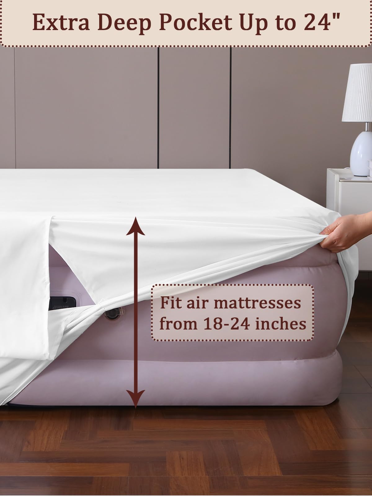 Akicia protective cover shields the mattress from dirt and oils, extending life.