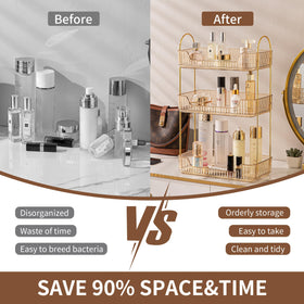 Akinbas 3-Tier Gold Organizer close-up brackets reveal quality construction