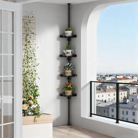 Akinbas corner shelf drains fast to keep items dry