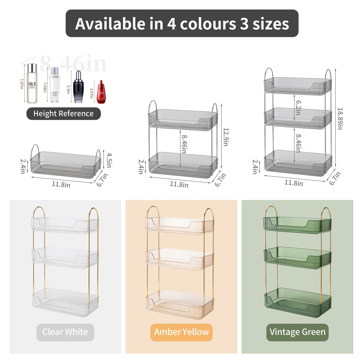 Akinbas organization on the counter with a clear surface, offering easy access to daily essentials.