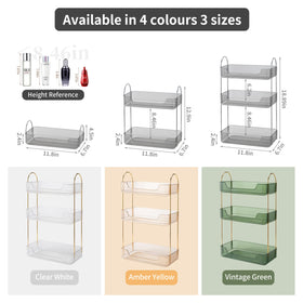 Akinbas organization on the counter with a clear surface, offering easy access to daily essentials.