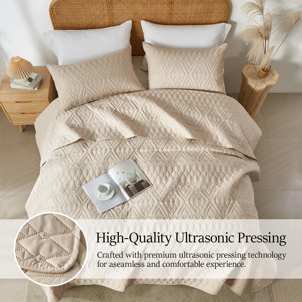 Akkialla durable stitching maintains quilt shape after washing.