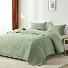 Akkialla pillow shams match the quilt for a cohesive, comfortable bed.