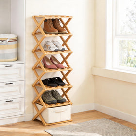 Akloya foldable rack easily moves for changing spaces.