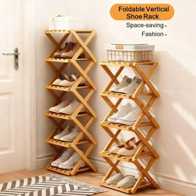 Akloya space-saving rack in a corridor demonstrates vertical storage efficiency.