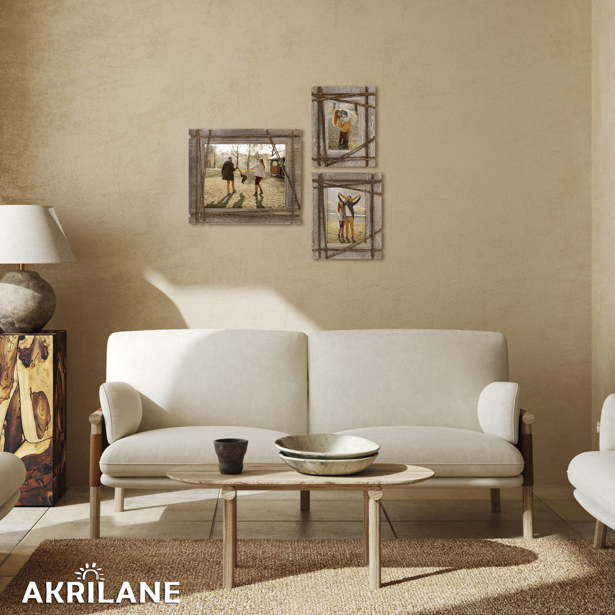 AKRILANE 11x13-inch footprint fits hallways and mantels.