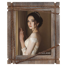 AKRILANE 8x10 wood frame with rustic finish for wall display.