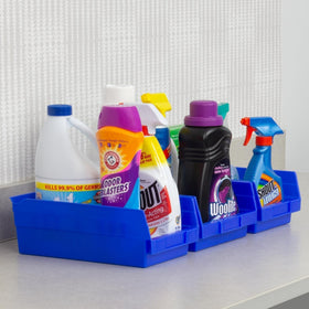 Akro-Mils 30150 blue curved-front hopper enhances easy retrieval of small items