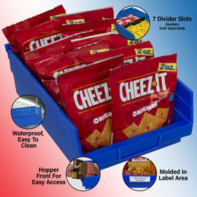 Akro-Mils 30150 blue shelf bin open-top for quick grabbing of frequently used items