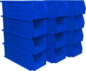 Akro-Mils AkroBins stackable bin front view for quick access and organization.