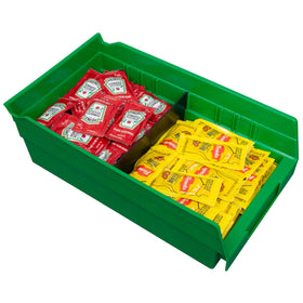 Akro-Mils 40130 dividers in a filled 30164 bin maximizing space