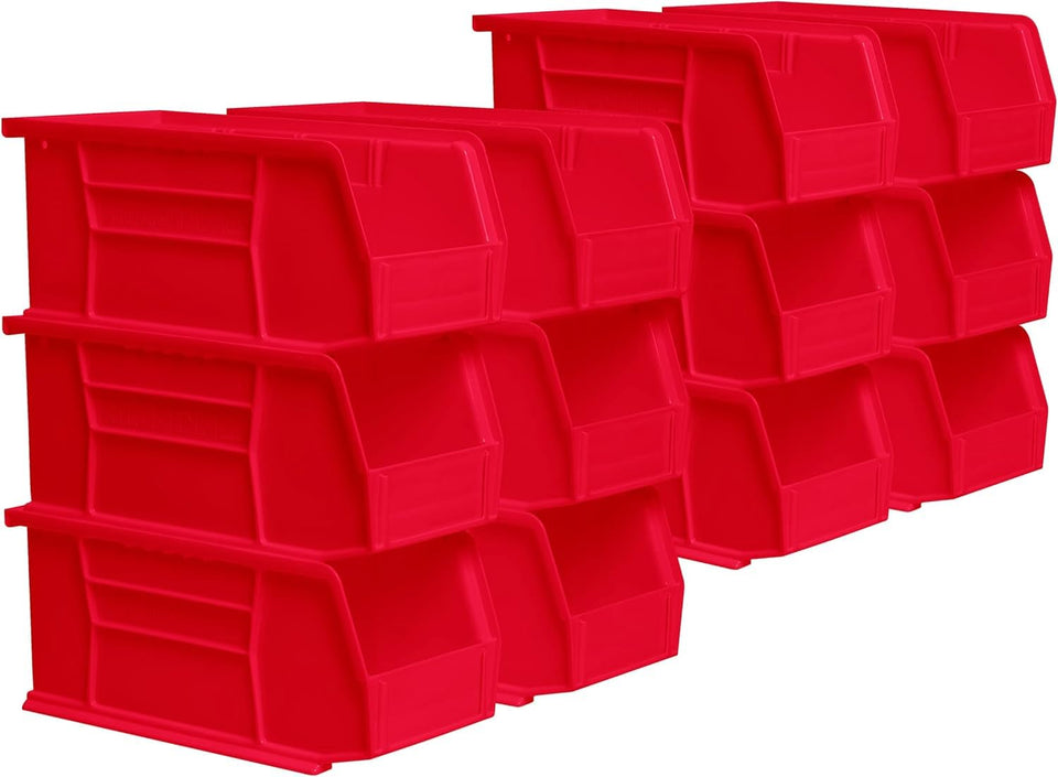 Akro-Mils AkroBins front view highlights durable stackable design for quick access.