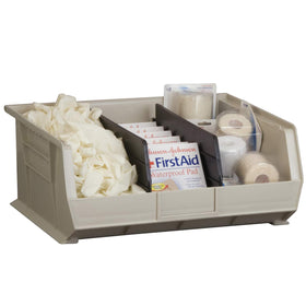 USA-made heavy-duty plastic dividers for indoor and outdoor use in storage systems.