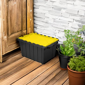 Akro-Mils KeepBox uses steel hinge pins for durable lid action