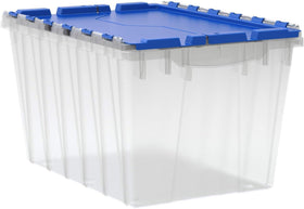Akro-Mils KeepBox 12-Gallon tote with attached lid for secure storage and easy stacking.