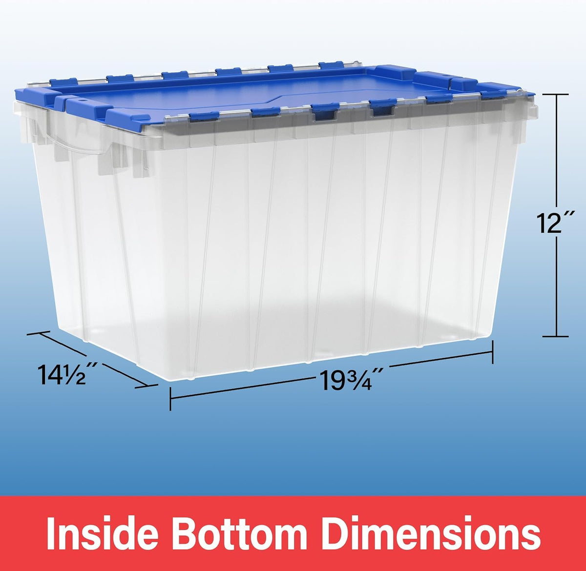 Akro-Mils KeepBox stackable design supports efficient shelf storage.