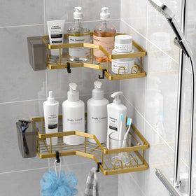 AKTECKE adhesive strips for corner shower caddy secure no-drill mounting