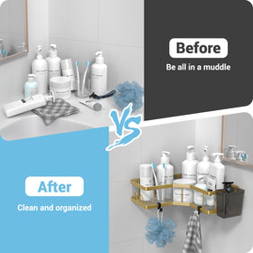 AKTECKE gold finish bathroom storage adds luxe touch and space