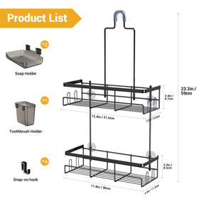 AKTECKE bathroom organizer with hollow drainage to keep items dry after use.