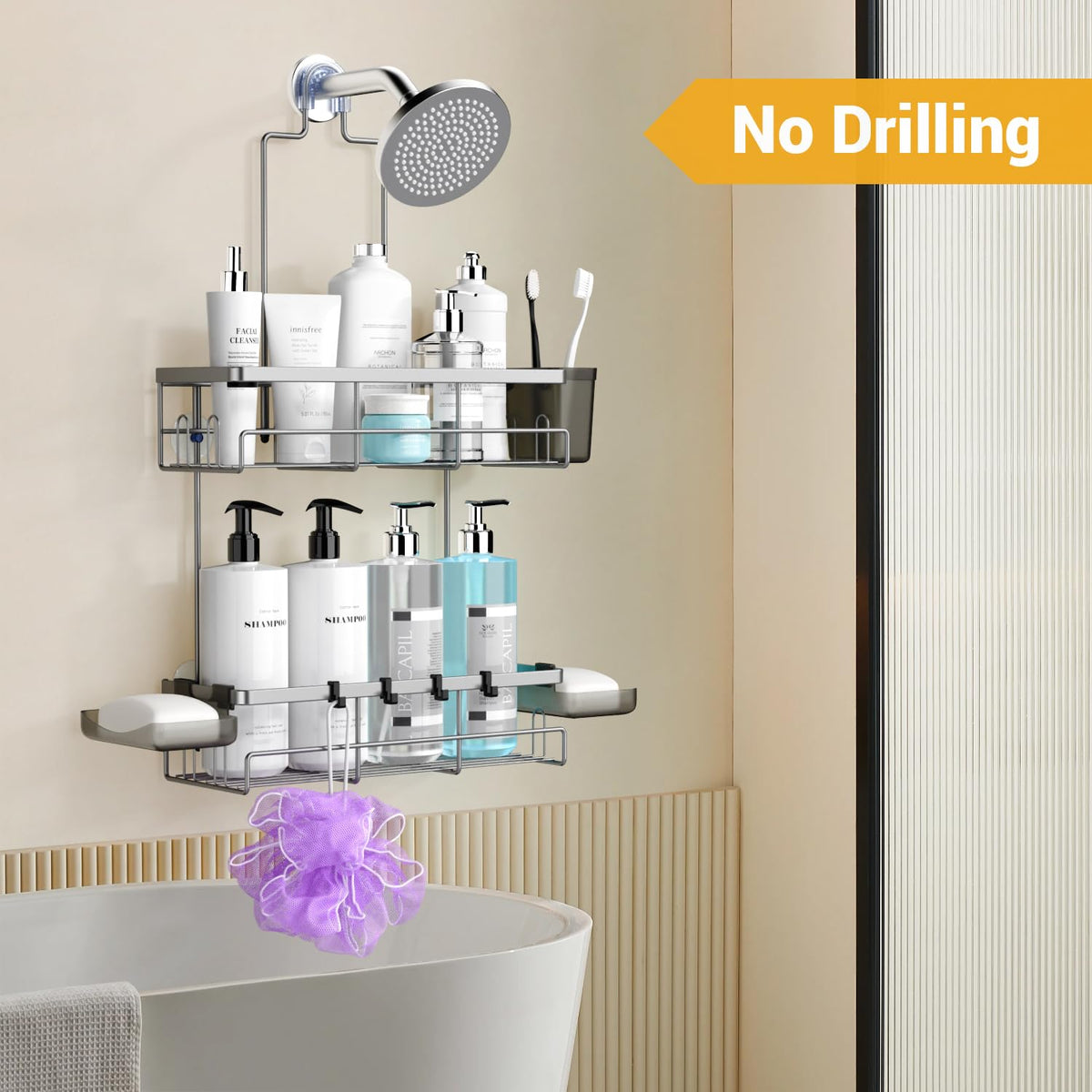 AKTECKE fast-draining grid design prevents moisture buildup after showers.