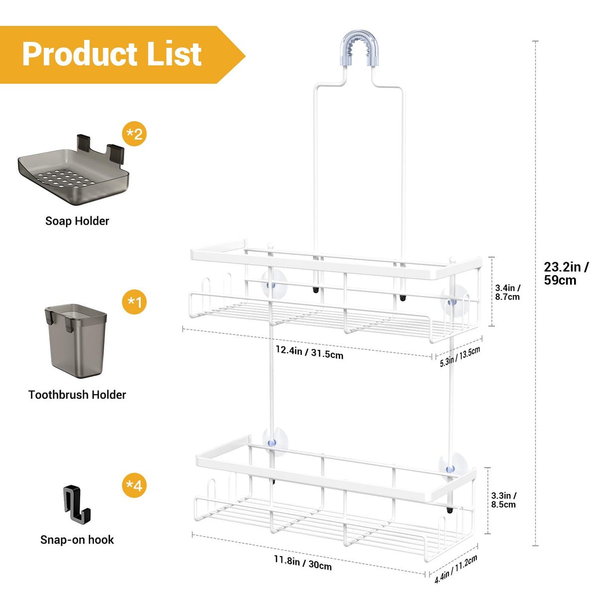 AKTECKE shower caddy no drill installation for easy setup
