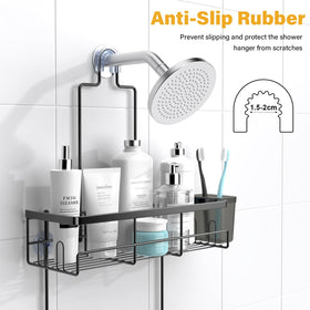 AKTECKE shower caddy anti-slip collar keeps the unit steady on the shower head.