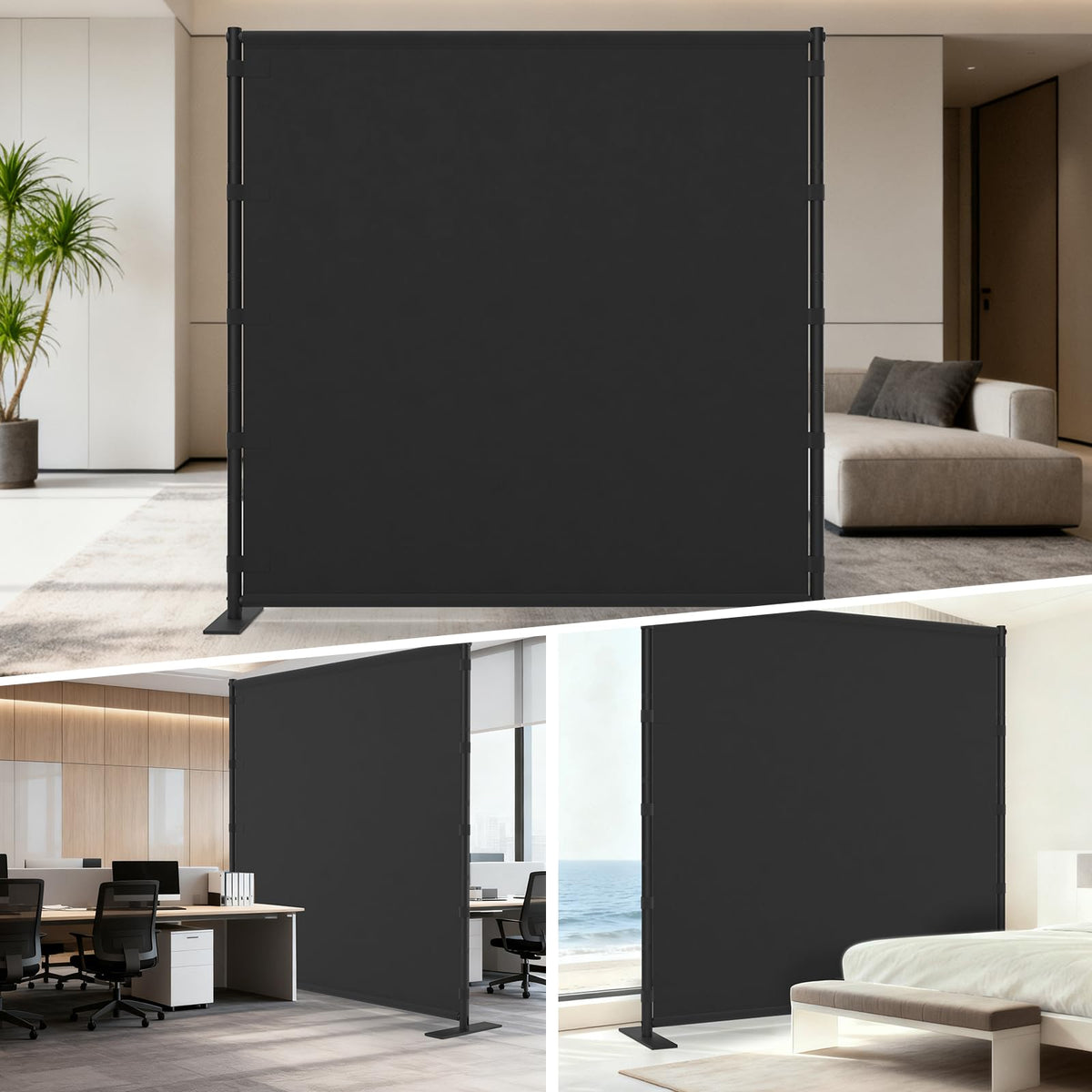 AKTOP Room Divider assembly steps show quick 15-minute setup.