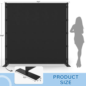 AKTOP Room Divider base detail shows wide 15.8-inch base for stable setup.