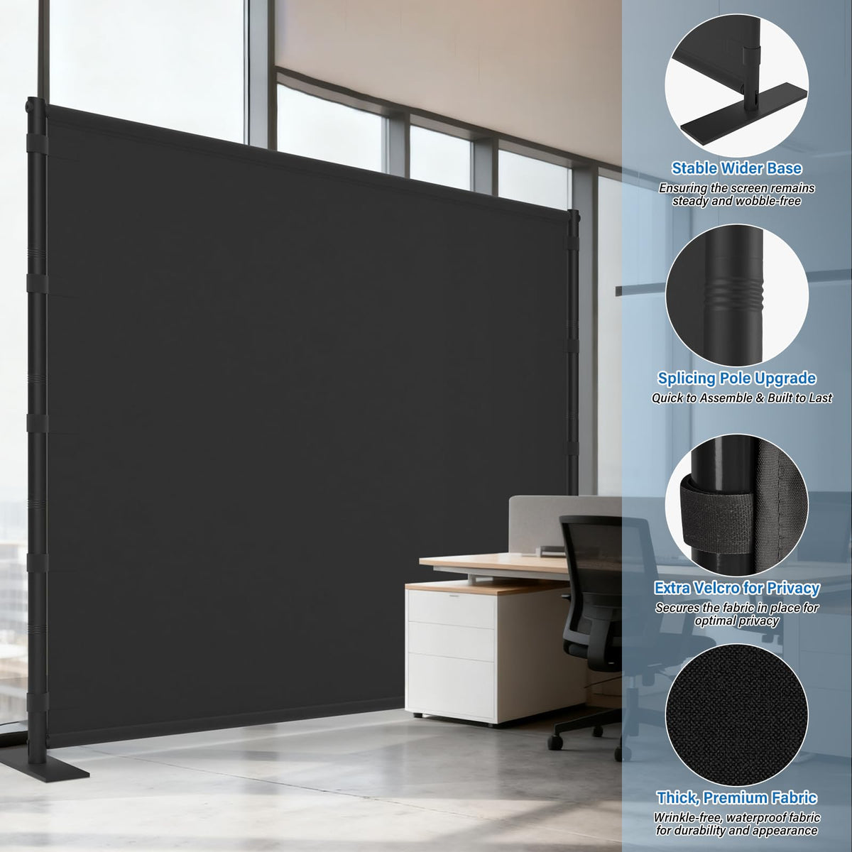 AKTOP Room Divider carrying bag use illustrates easy transport and storage.