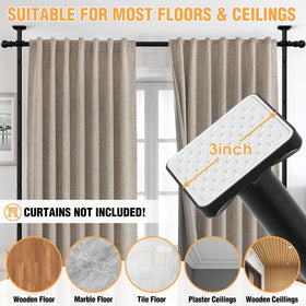 AKTOP heavy-duty unit supports up to 45 pounds for varied curtains