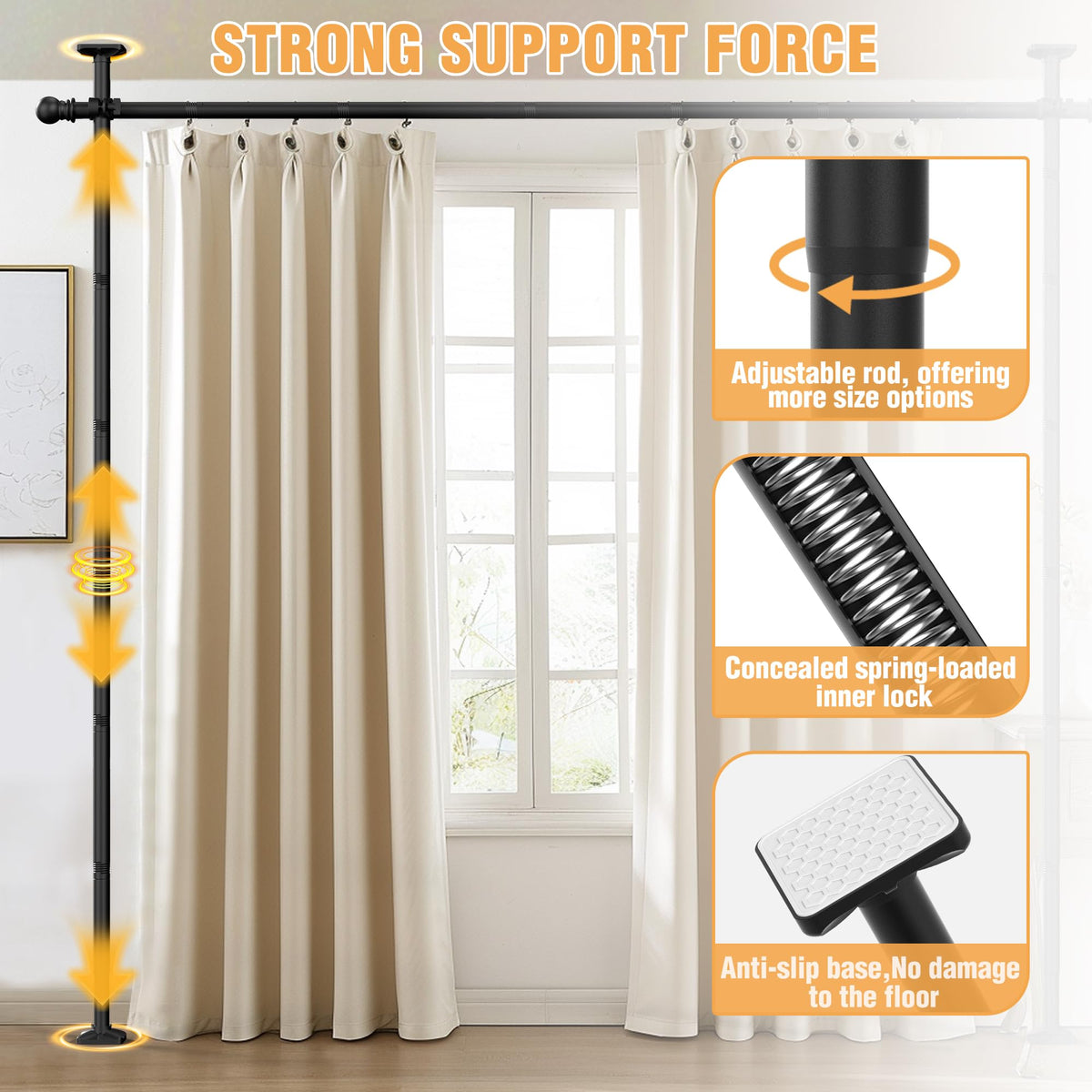 AKTOP height and width adjustment for precise room sizing