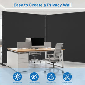 AKTOP Room Divider fabric close-up highlights waterproof and wrinkle-resistant material.