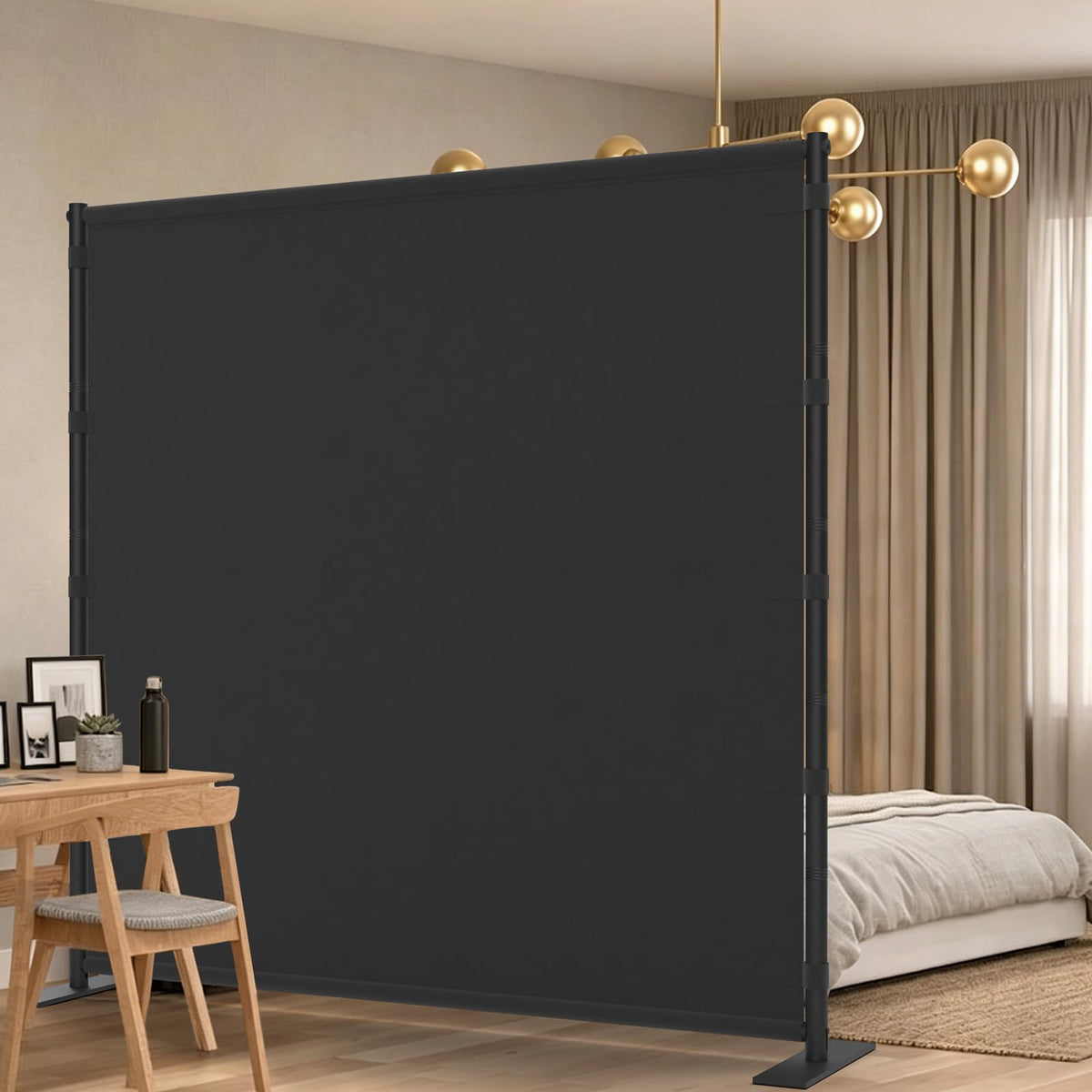 AKTOP Room Divider front view highlights sturdy single panel for quick privacy.