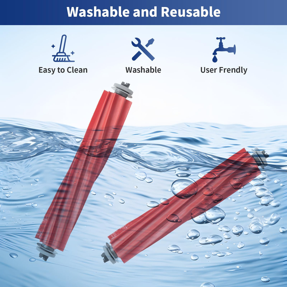 AKUSCON roller brush replacement for QV 35A/35S boosts edge coverage.