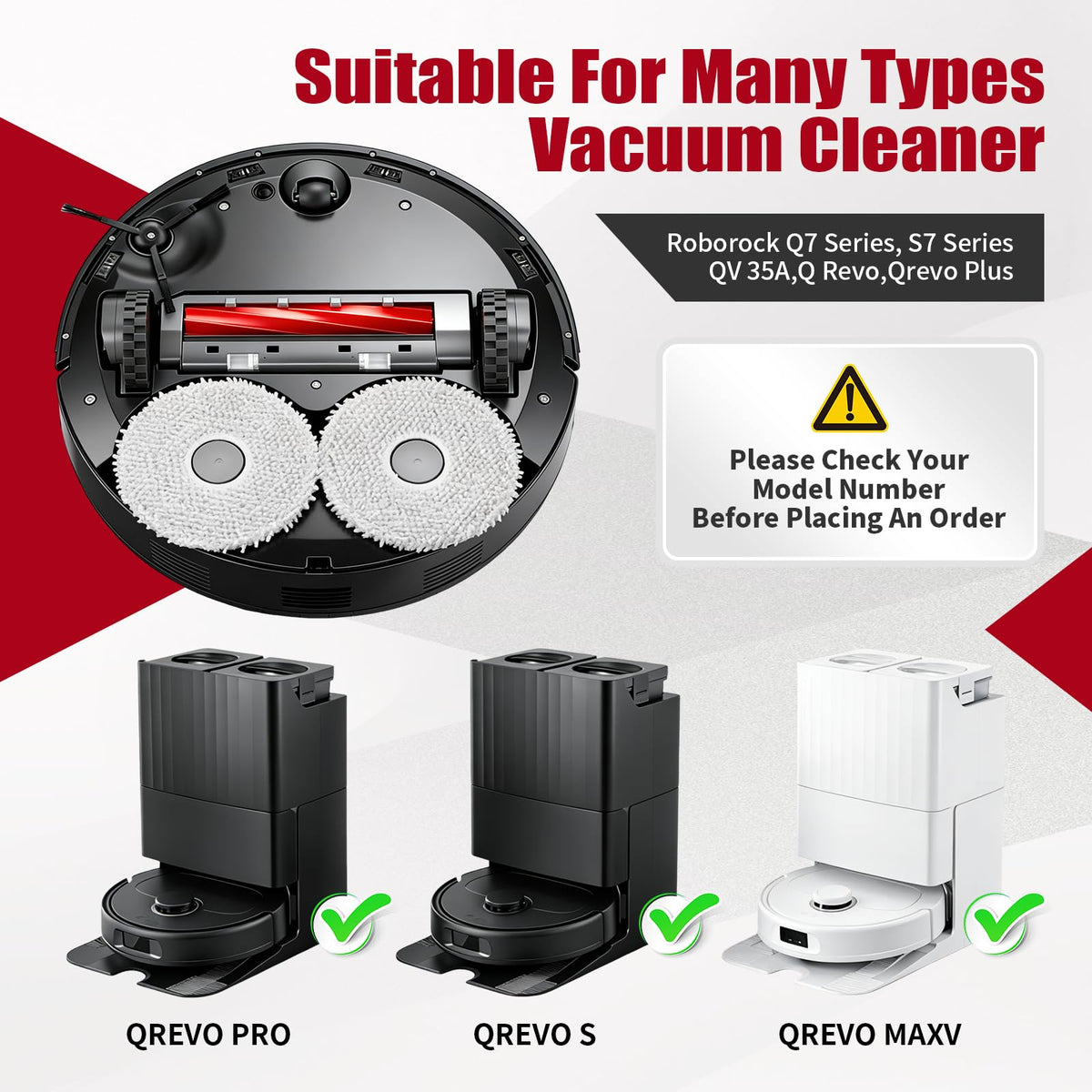 AKUSCON roller brush replacement for Roborock Q7 Plus ensures thorough cleaning.