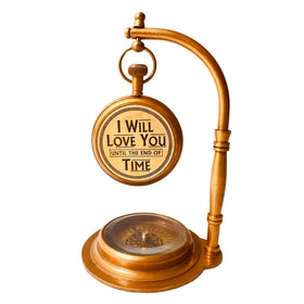 ALADEAN compass motif desk clock enhances decor with nautical-inspired detail.