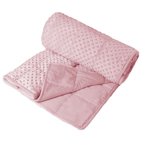 ALANSMA luxury velvet weighted blanket in pink highlights soft, inviting texture.