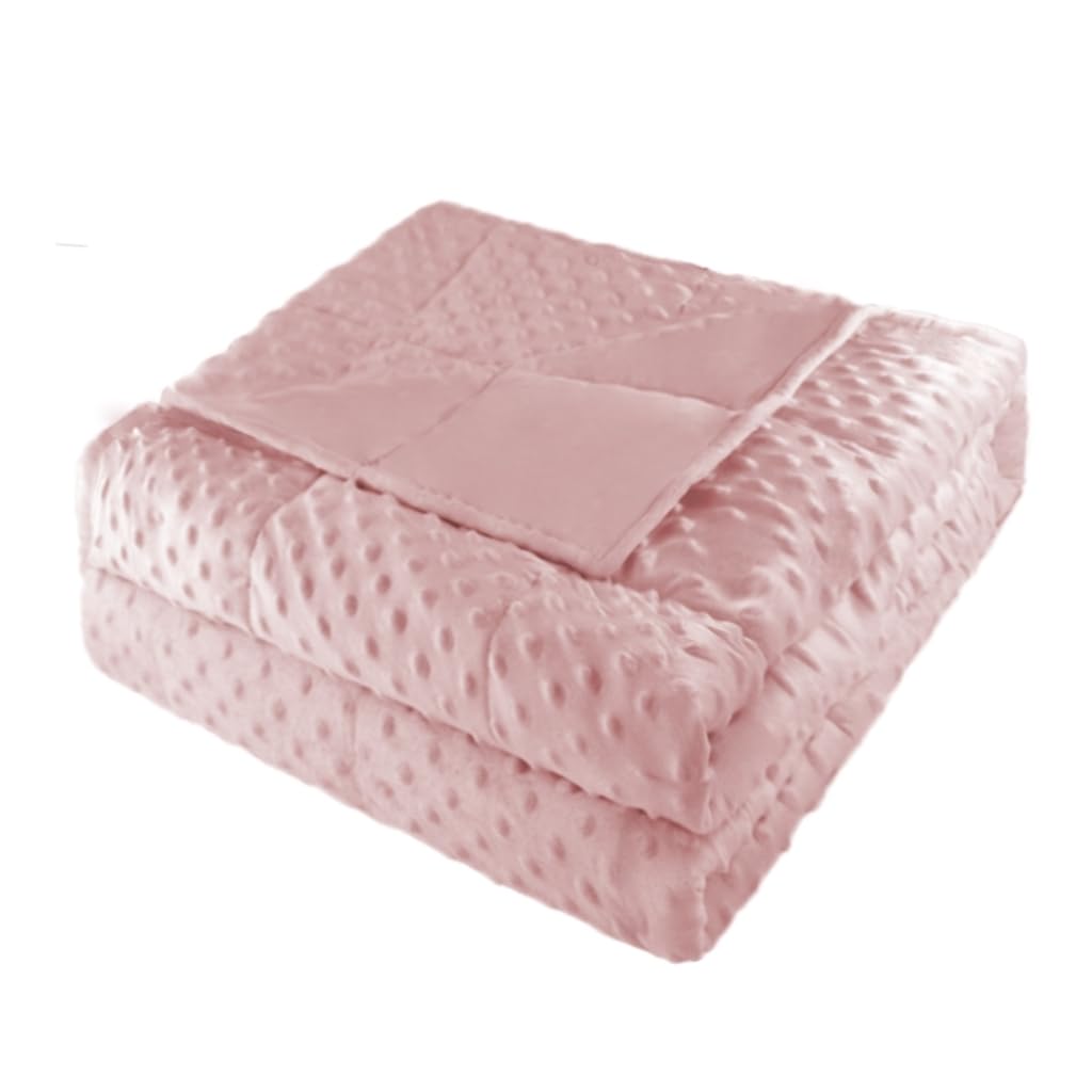ALANSMA pink blanket on couch for reading or relaxing at home.