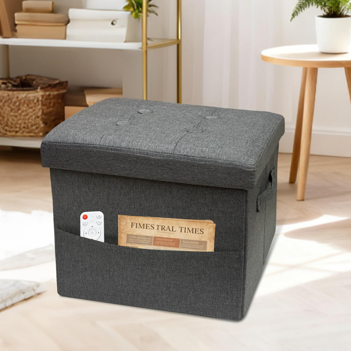 ALASDO ottoman used as footrest on sofa with soft cushion comfort.
