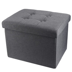 ALASDO storage ottoman grey assembled for seating and footrest