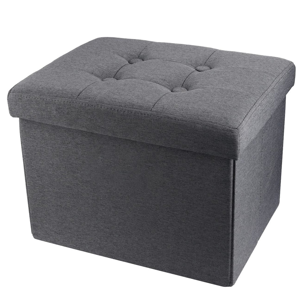 ALASDO storage ottoman grey assembled for seating and footrest