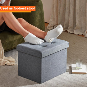 ALASDO storage ottoman grey MDF frame ensures durability