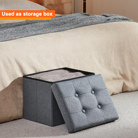 ALASDO storage ottoman grey interior 43L storage for blankets and books