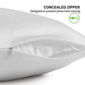 Alaska Bear silk pillowcase front view in white highlights luxurious sleep.