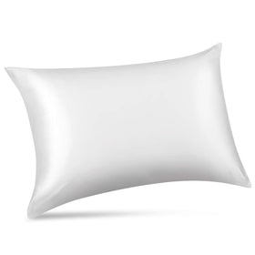 Alaska Bear silk pillowcase hidden zipper detail for secure pillow fit.