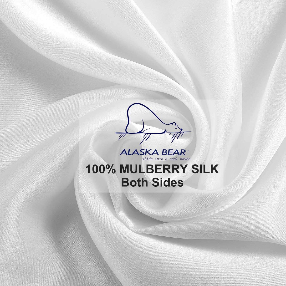 Alaska Bear sleep set includes silk scrunchie for minimal snag morning routine.