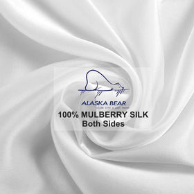 Alaska Bear sleep set includes silk scrunchie for minimal snag morning routine.